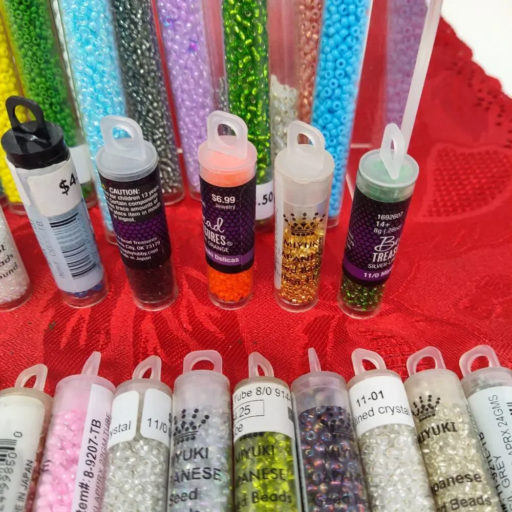Huge Lot Of 45 Miyuki's Seed Beads Brand New N Opened Different Sizes N Colors
